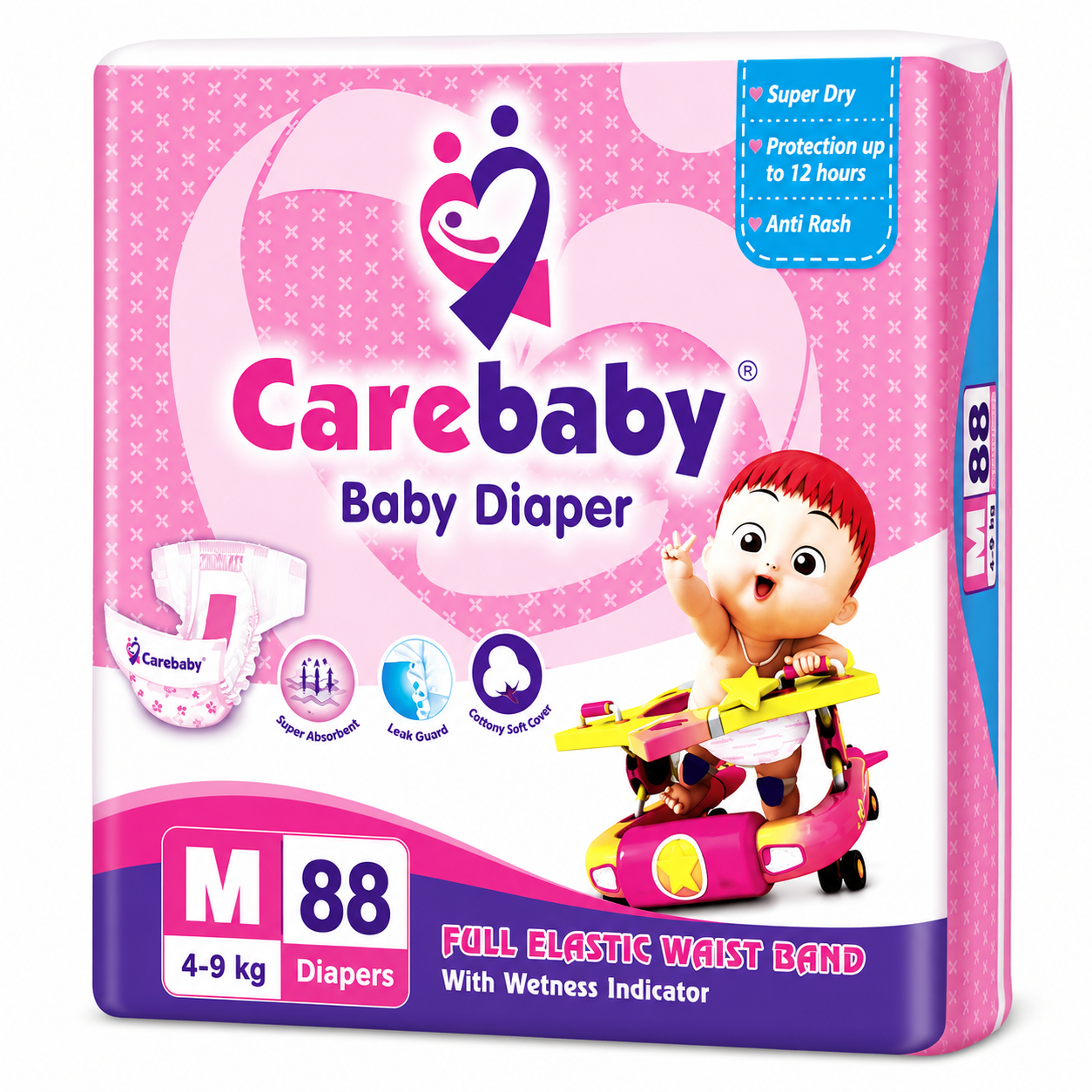 Carebaby Diapers Medium | Size 3 | 88 Pcs