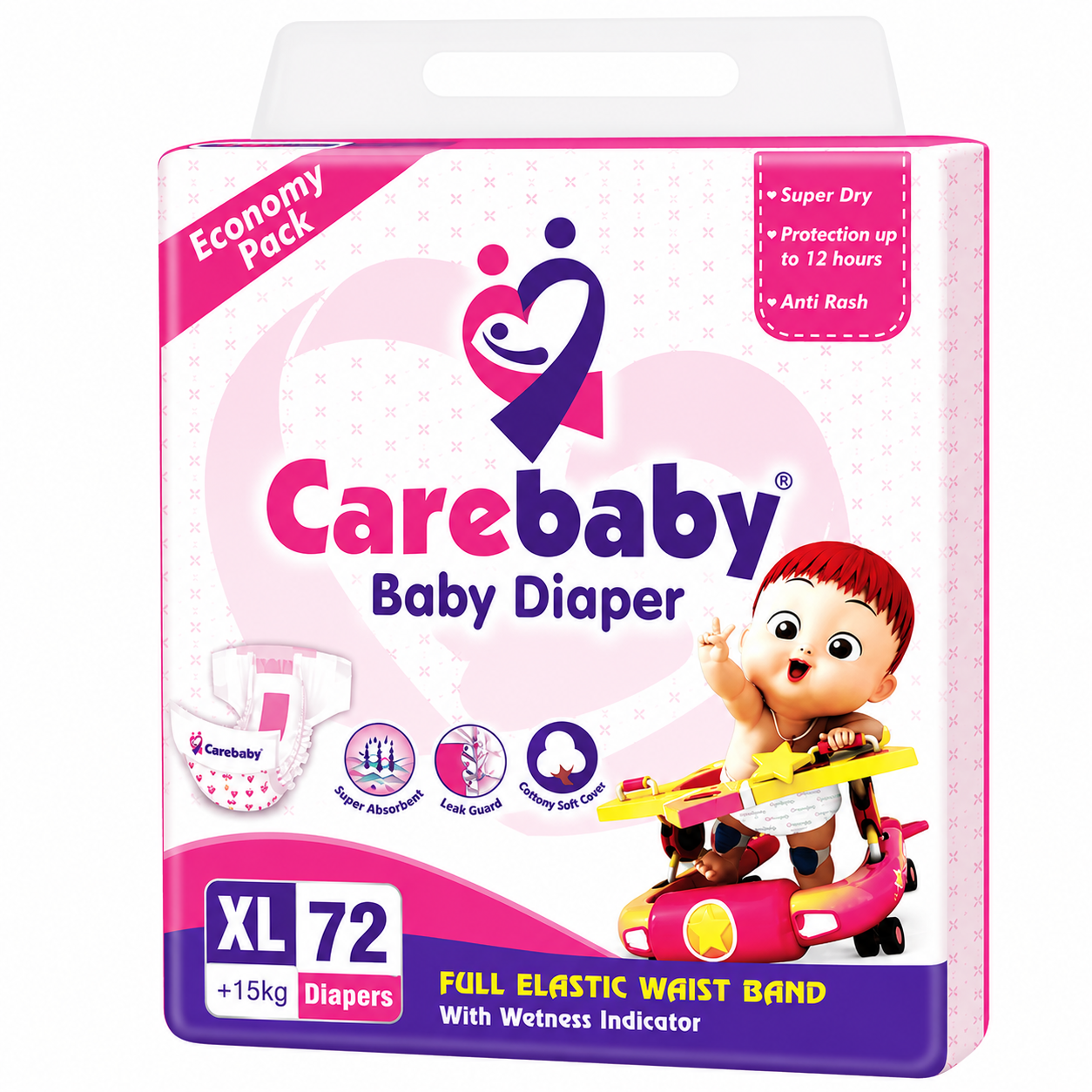 Carebaby Diapers XL | Size 5 | 72 Pcs