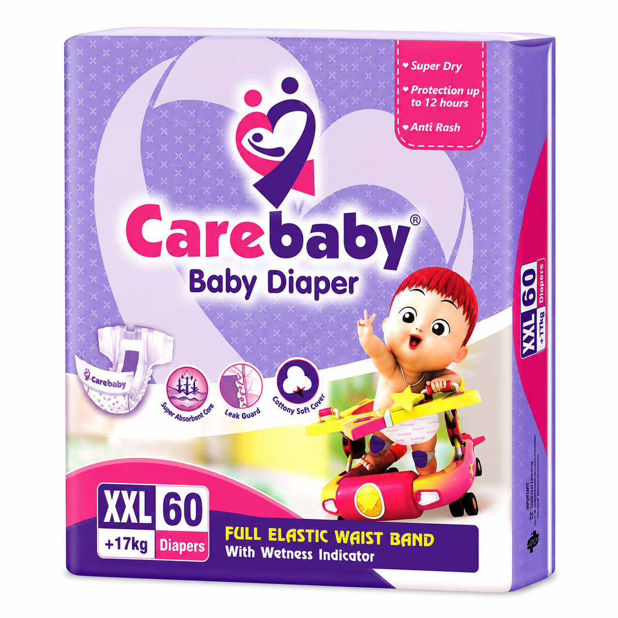 Carebaby Diapers XXL | Size 6 | 60 Pcs