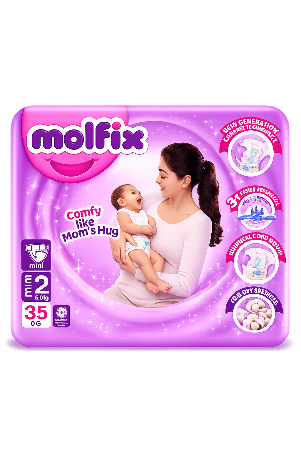 Molfix Diapers Small | Size 2 | 35 Pcs