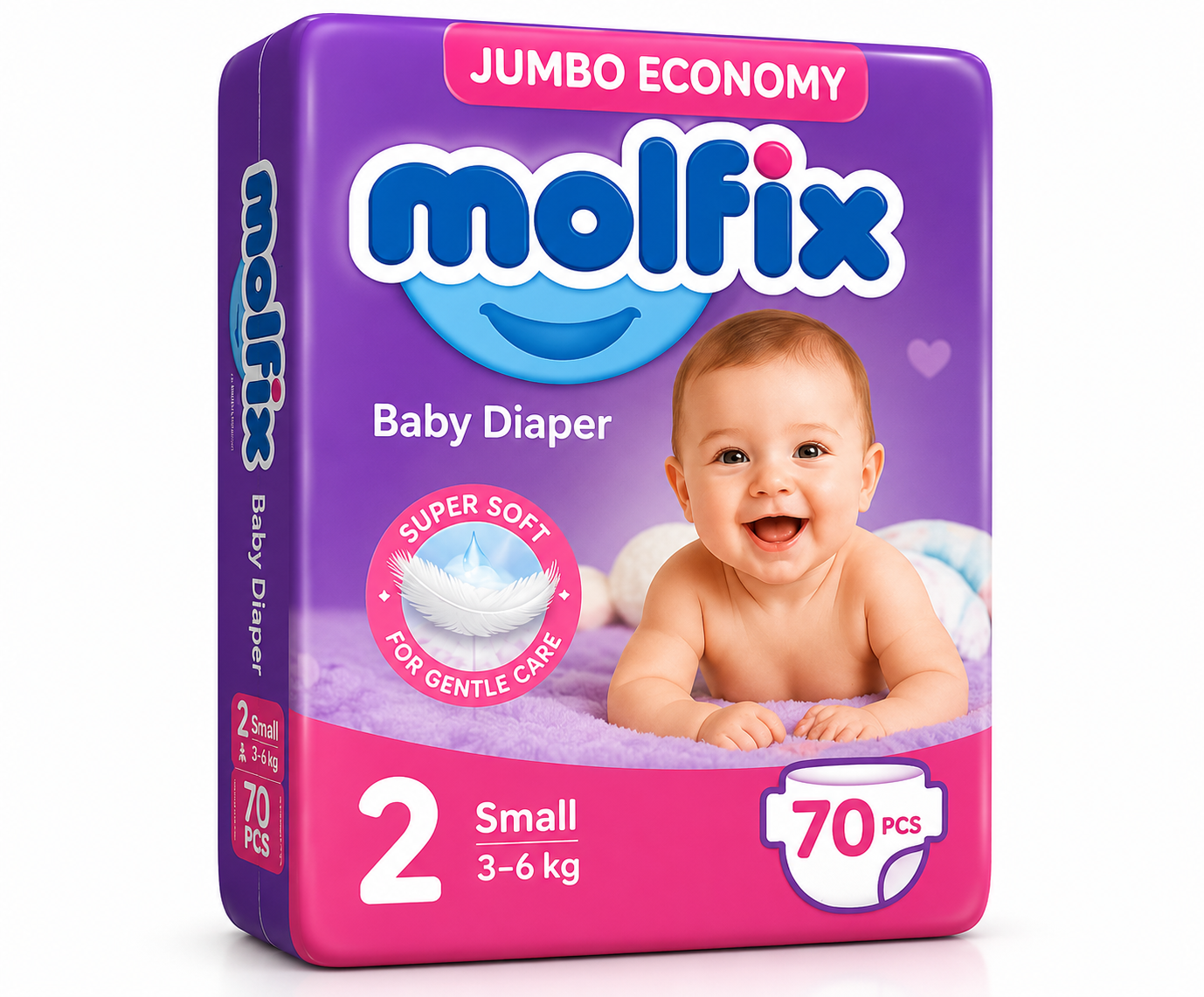 Molfix Diapers Small | Size 2 | 70 Pcs