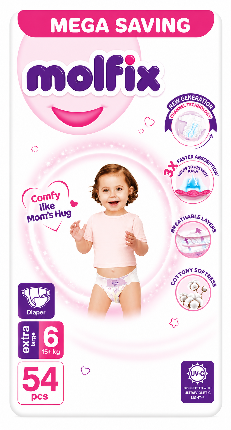 Molfix Diapers XXL | Size 6 | 54 Pcs