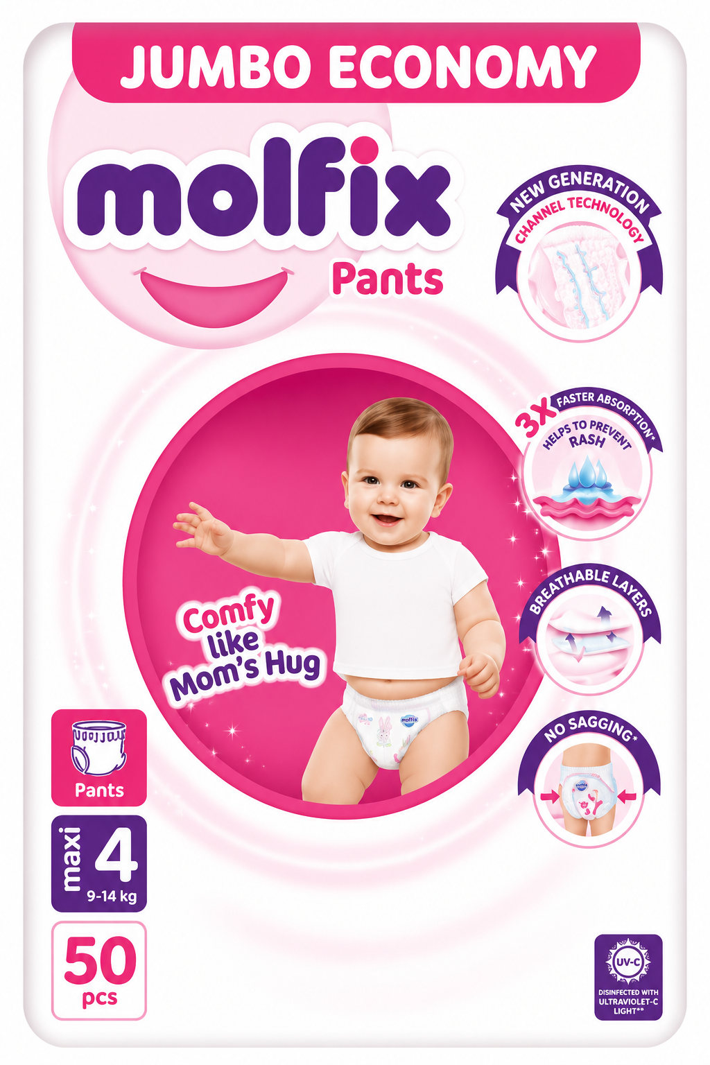 Molfix Pants Large | Size 4 | 50 Pcs