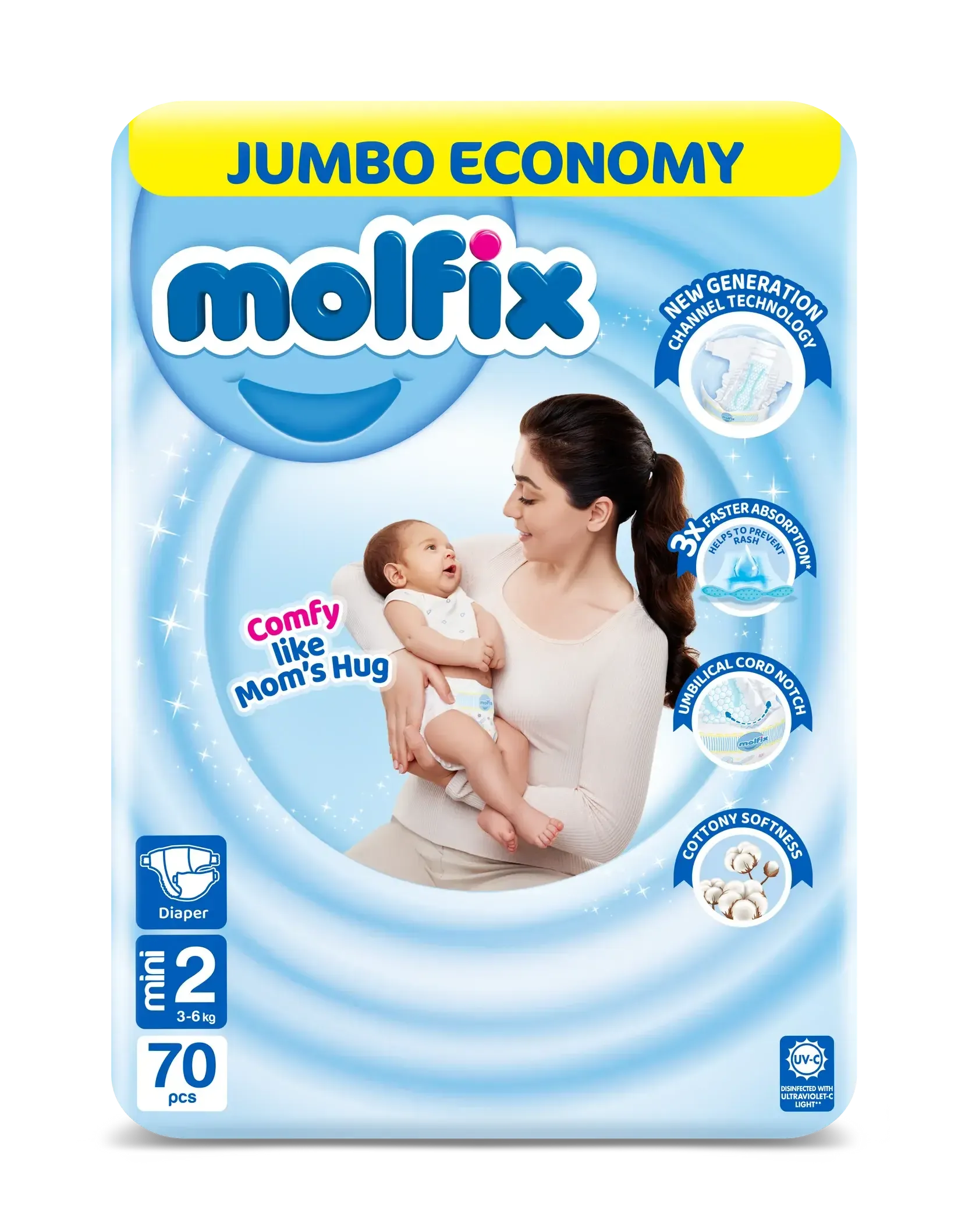 Molfix Diapers Small | Size 2 | 70 Pcs